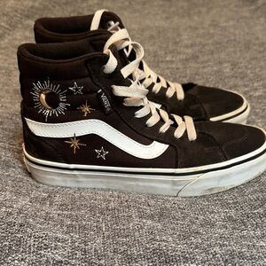 Vans Black High-Tops with Celestial Embroidery